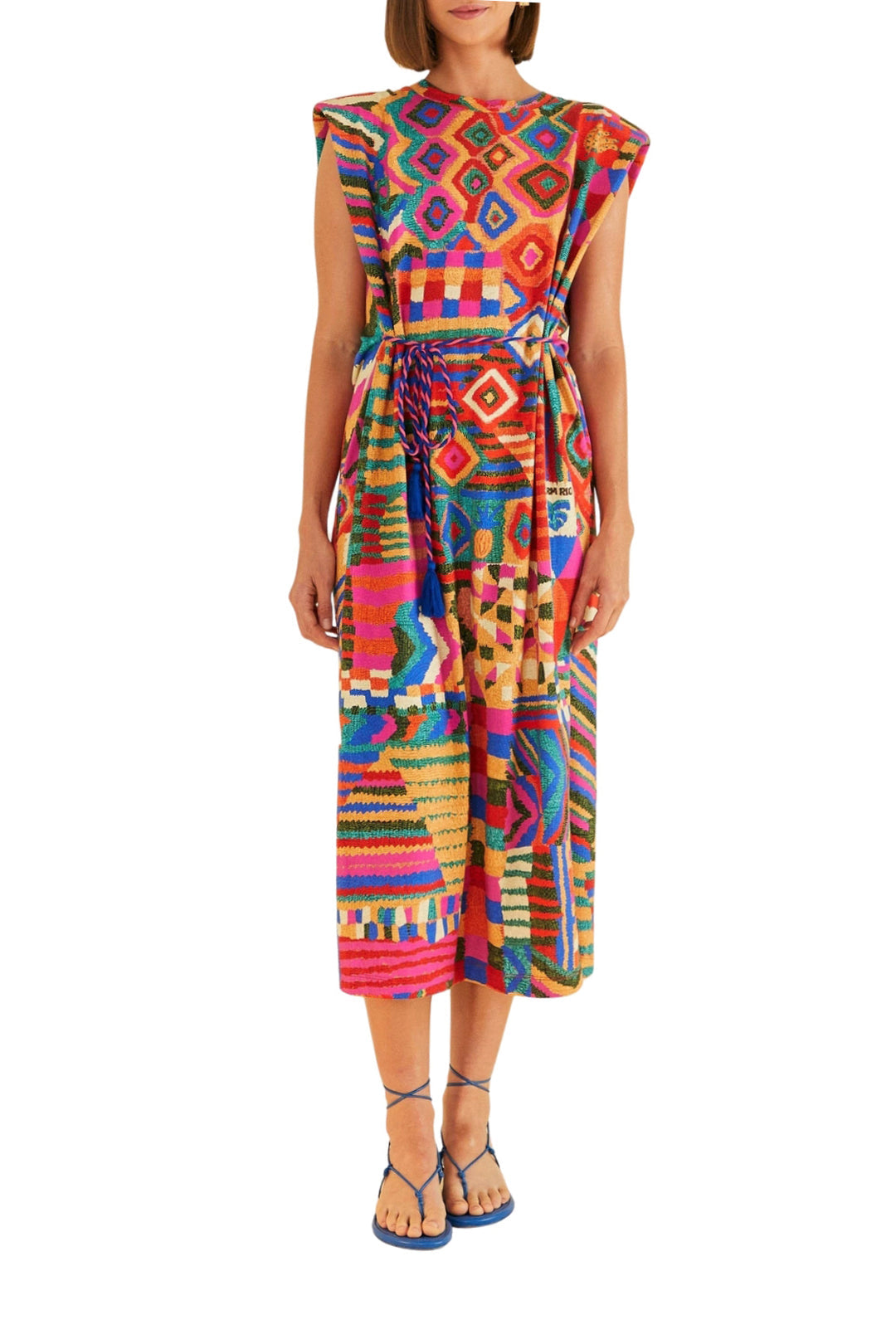 Robe midi Summer Patches façon t-shirt en coton - Multicolore