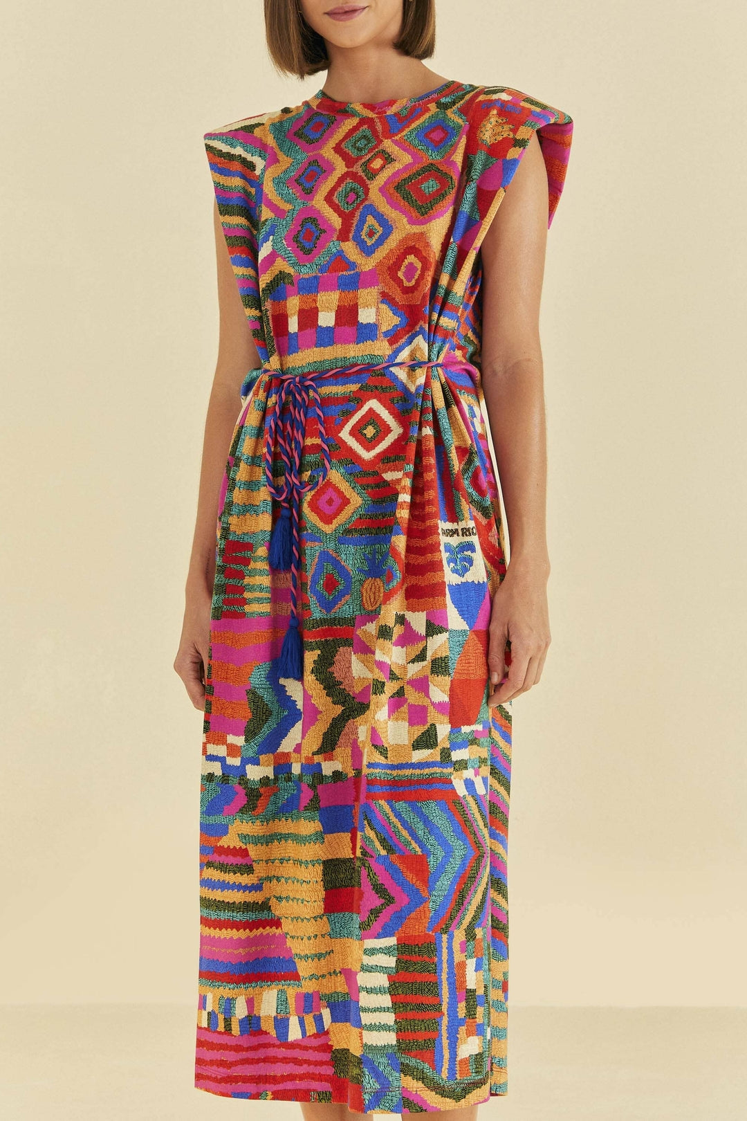 Robe midi Summer Patches façon t-shirt en coton - Multicolore