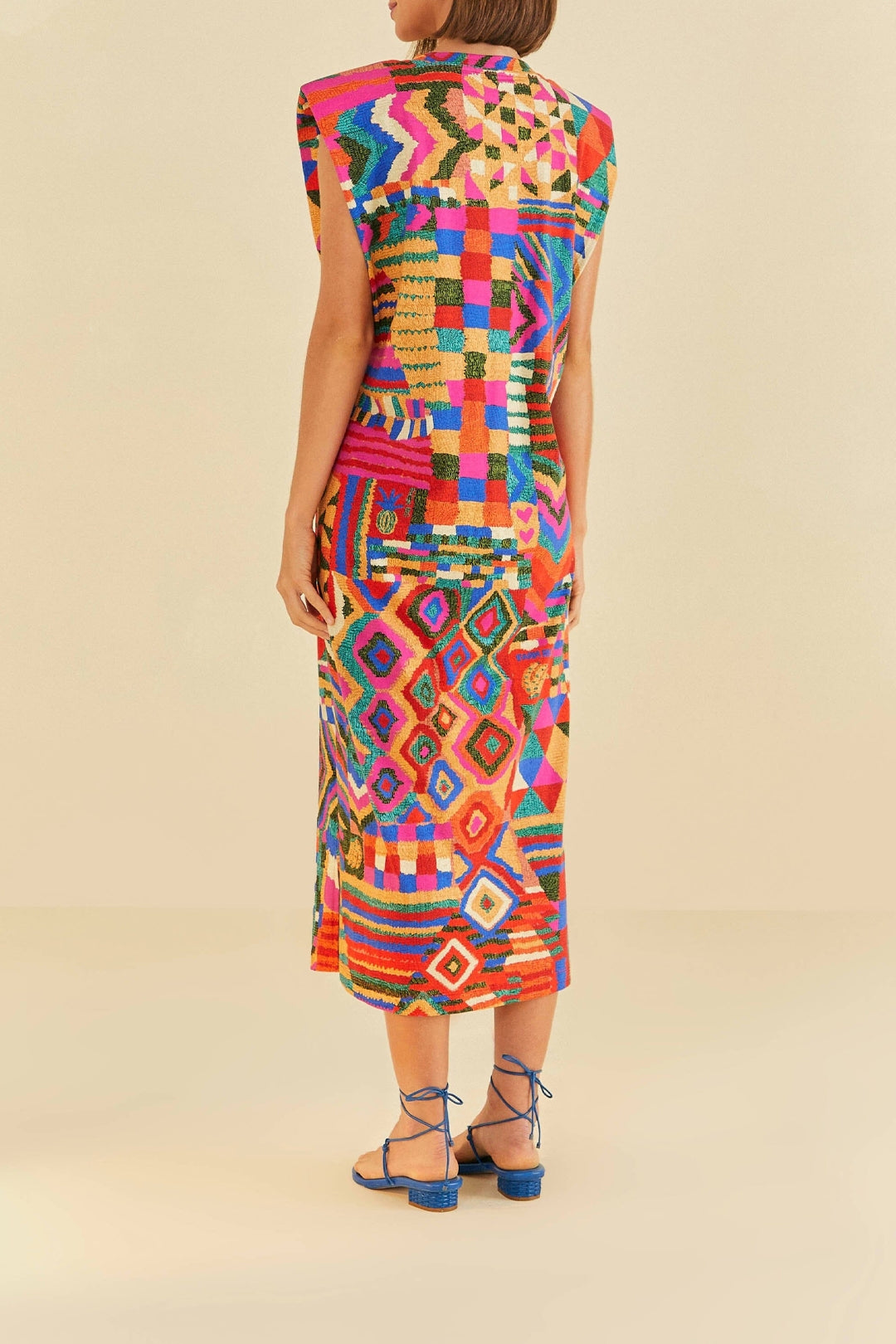 Robe midi Summer Patches façon t-shirt en coton - Multicolore