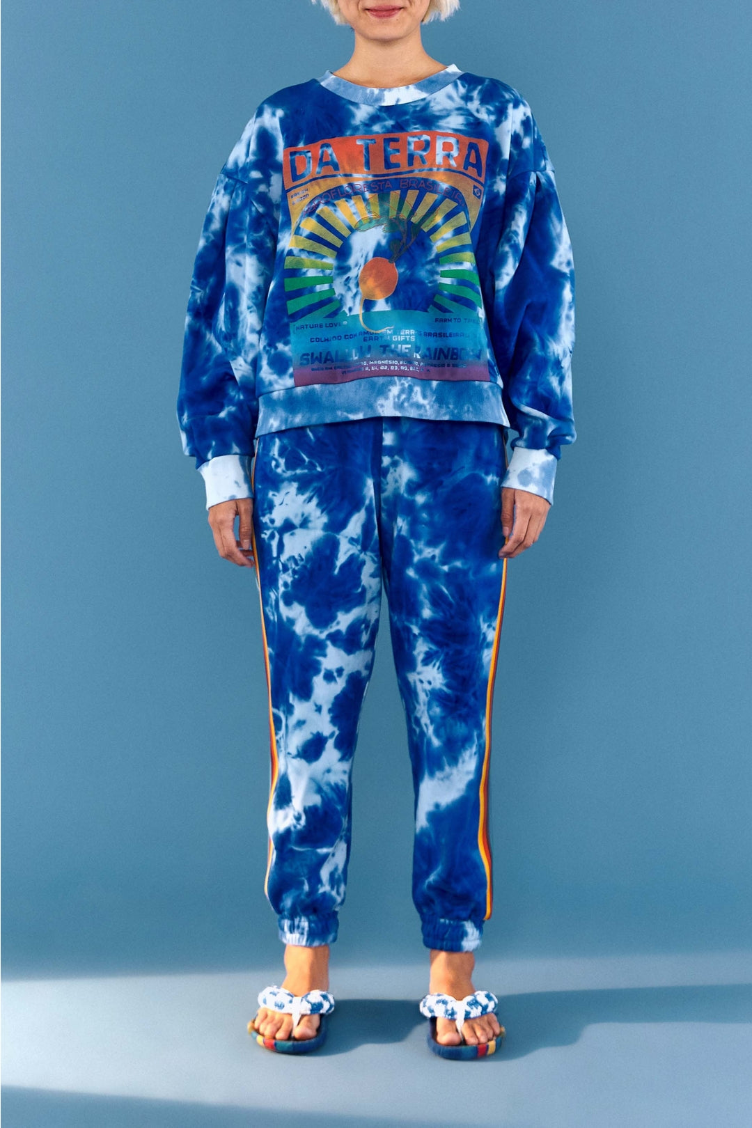 Sweat Radis en coton mélangé - Bleu