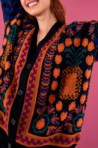 Cardigan Pineapple Scarf - Orange