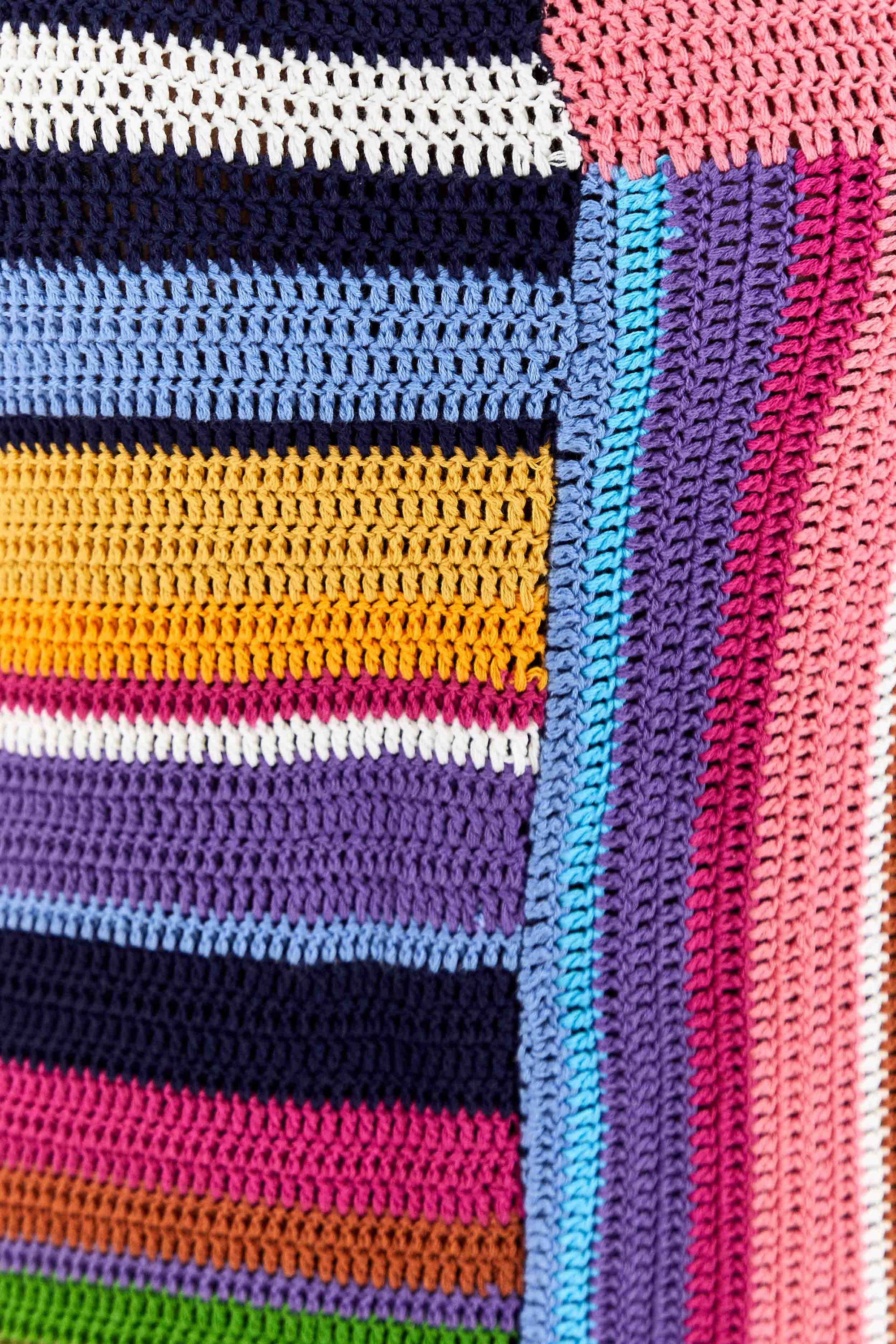 Robe courte à rayures en coton - Multicolore