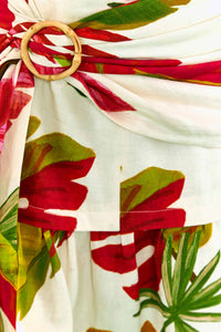 Mini jupe Spring Forest en lin - Multicolore