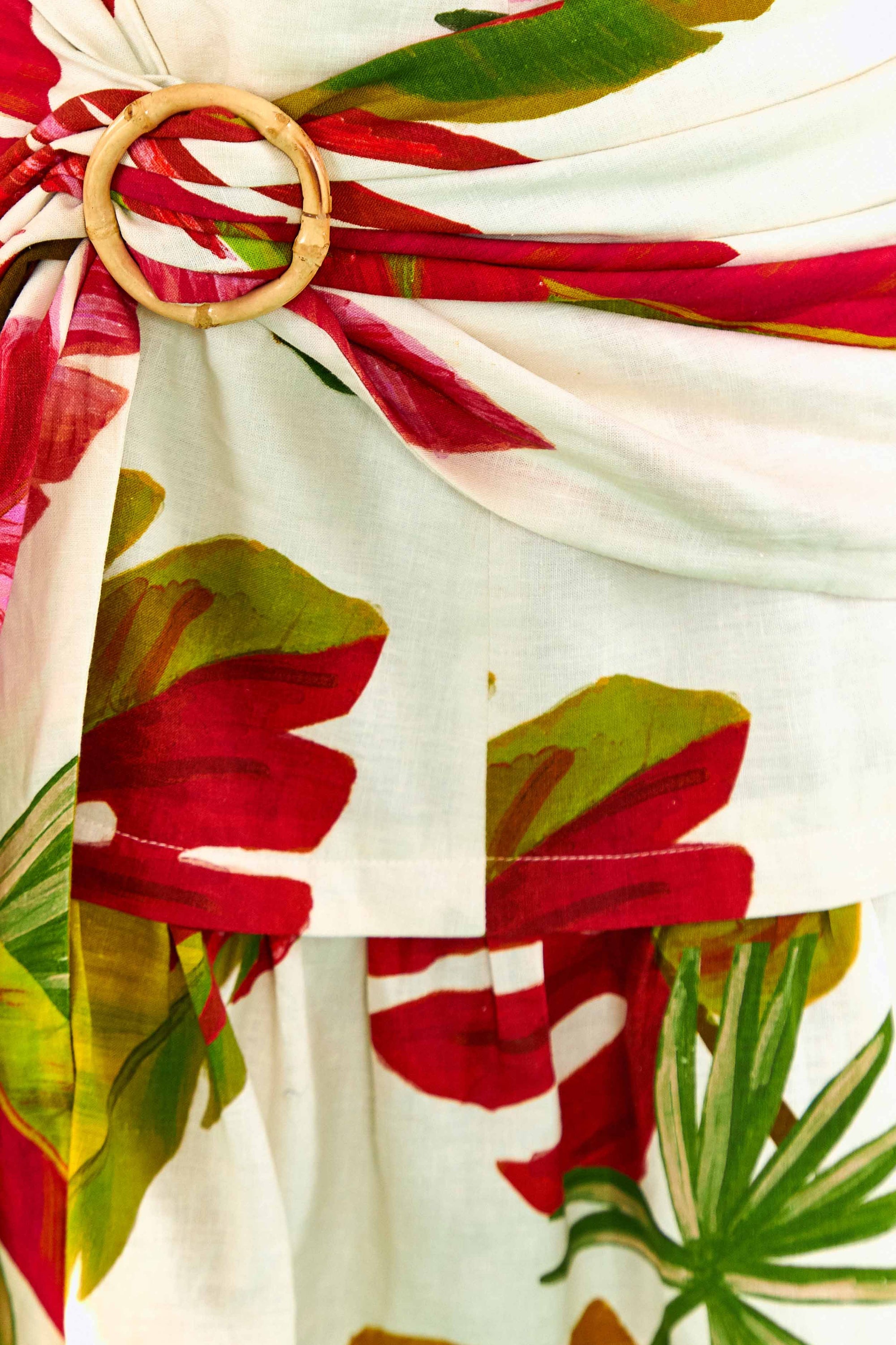 Mini jupe Spring Forest en lin - Multicolore