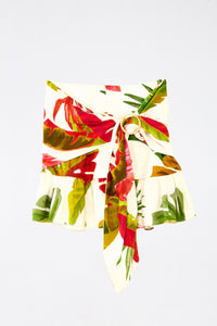 Mini jupe Spring Forest en lin - Multicolore