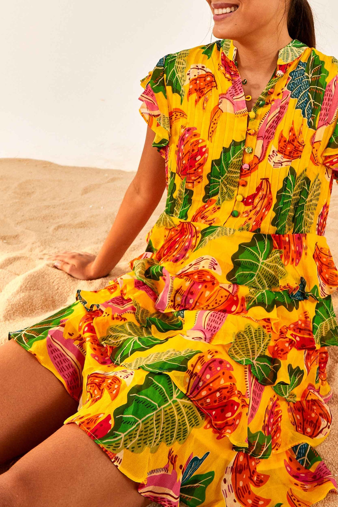 Robe courte Beaks & Bananas - Jaune