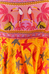 Robe midi Mixed Scarves - Jaune