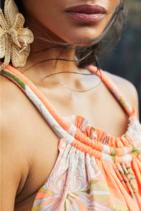 Robe courte Neon Garden en coton - Jaune