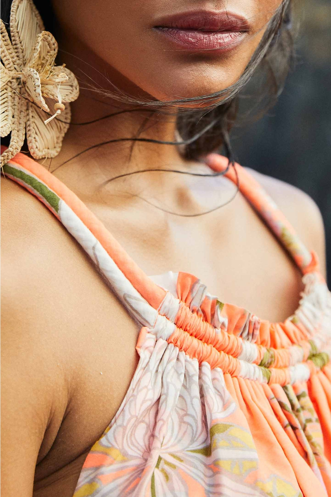 Robe courte Neon Garden en coton - Jaune