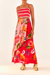 Jupe longue Fruits Ocean - Rose