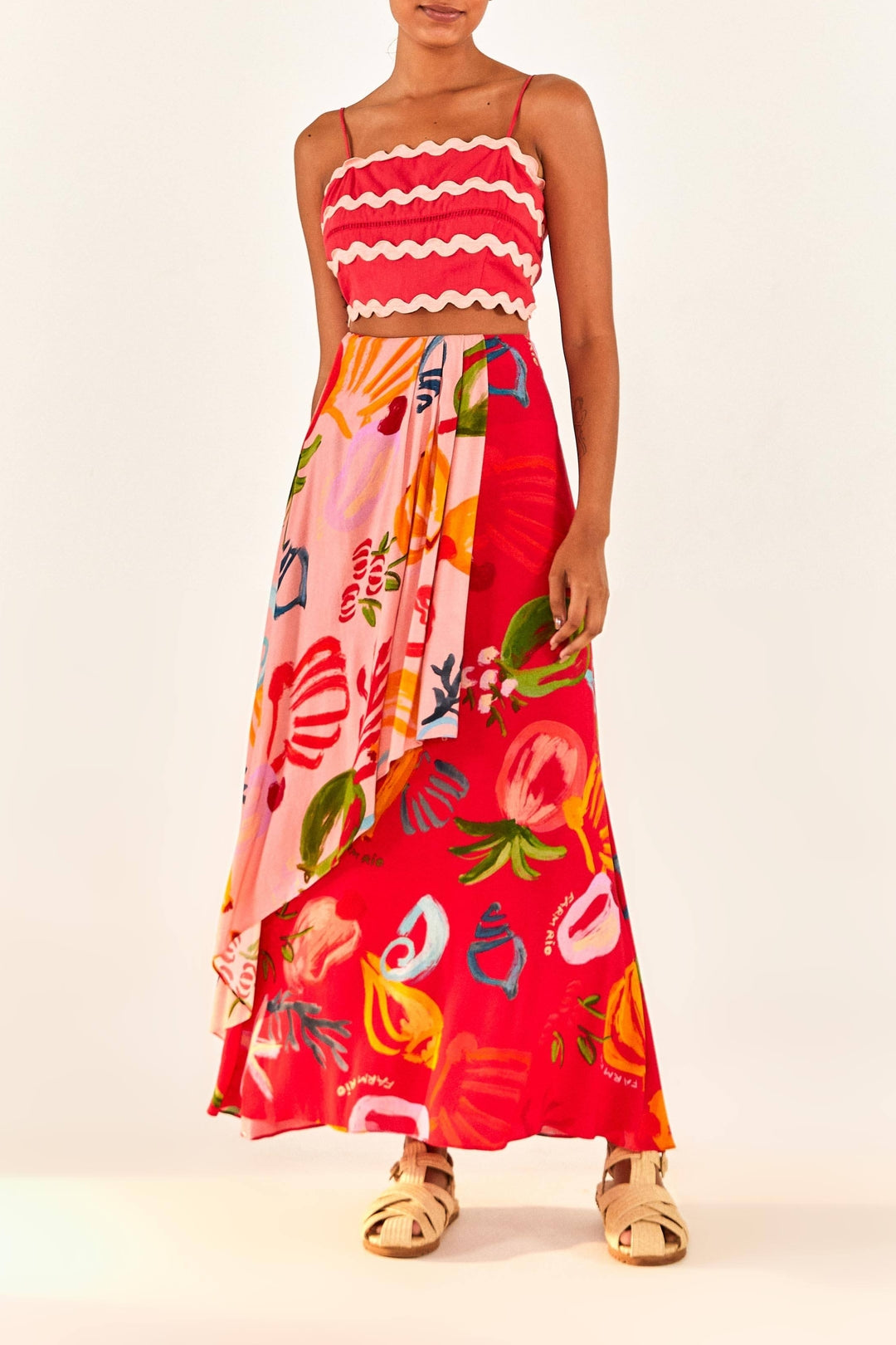Jupe longue Fruits Ocean - Rose