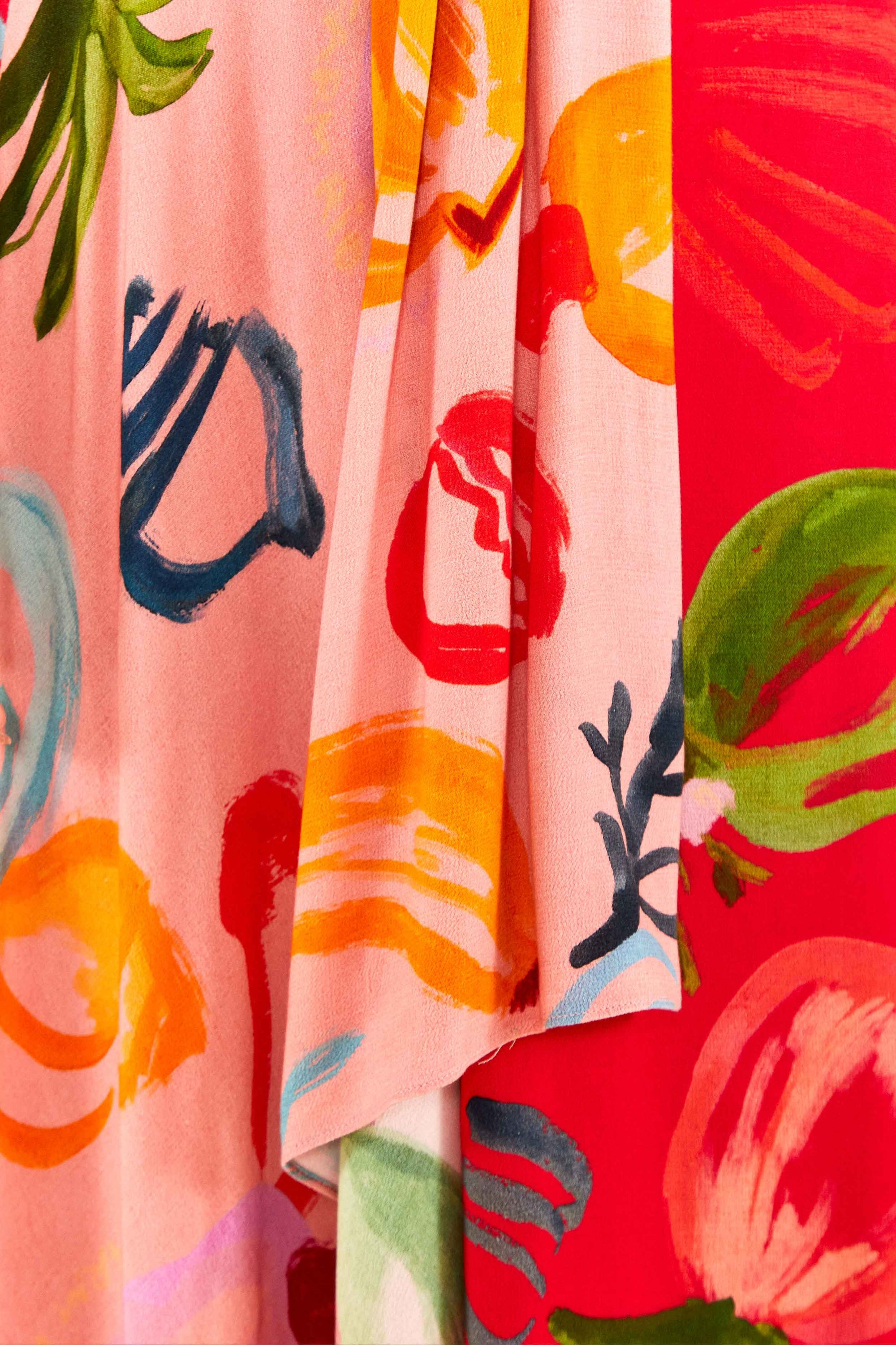 Jupe longue Fruits Ocean - Rose