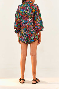 Blouse Jardin Tropical en coton - Multicolore
