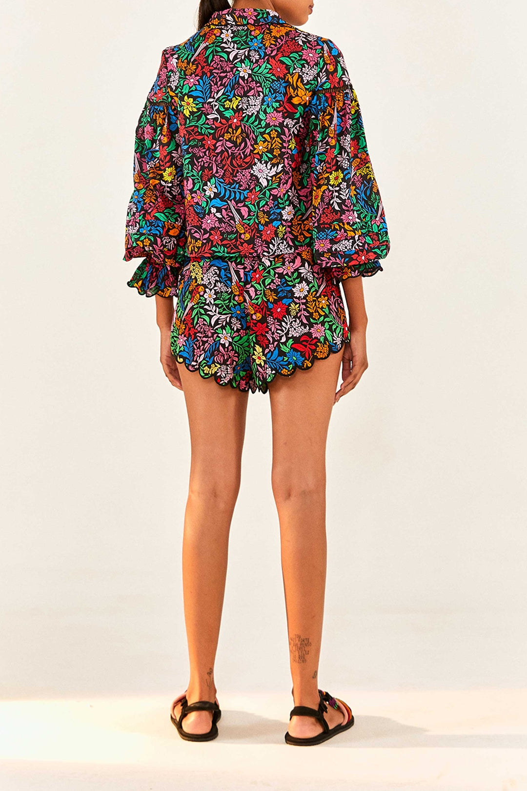Blouse Jardin Tropical en coton - Multicolore