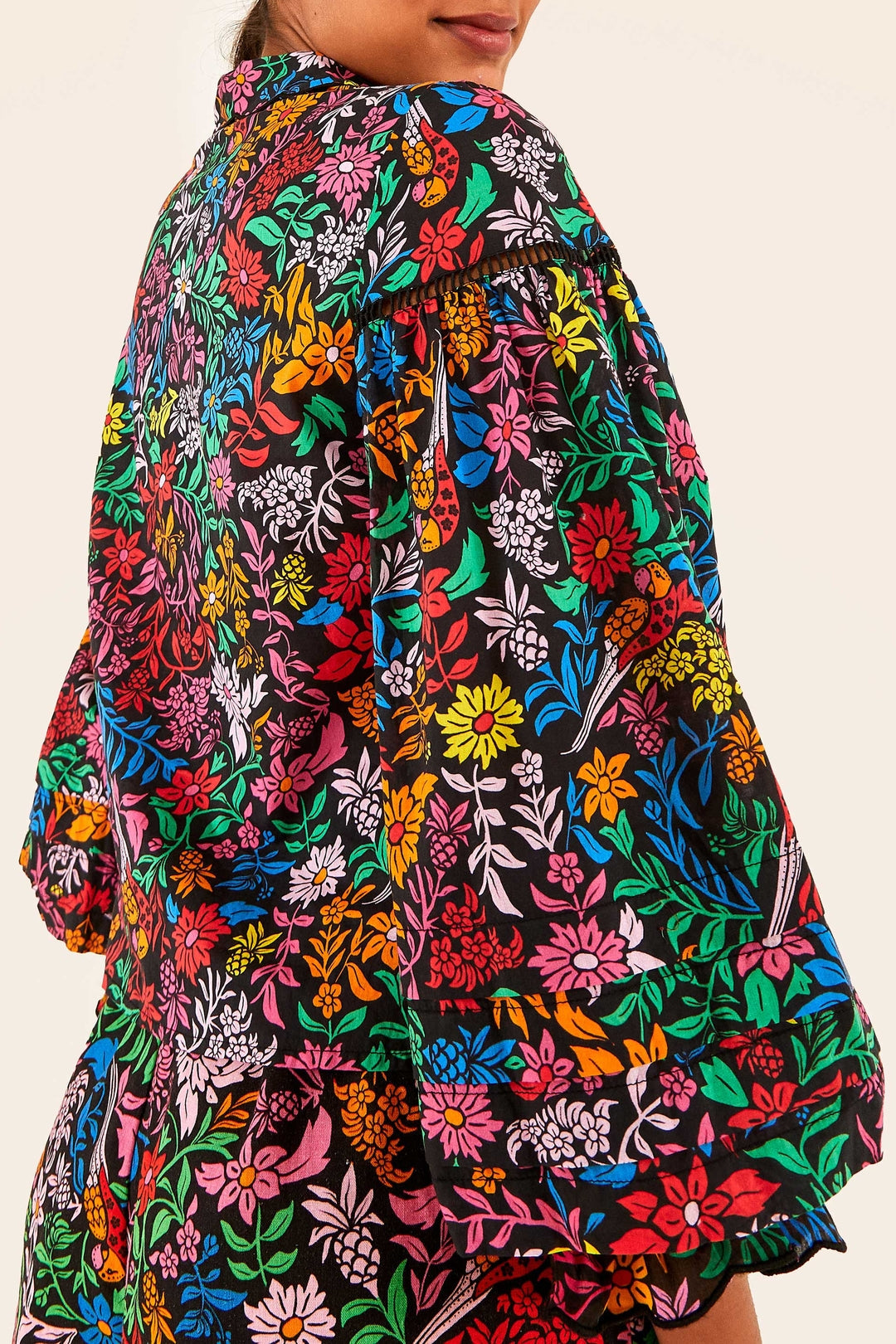 Blouse Jardin Tropical en coton - Multicolore