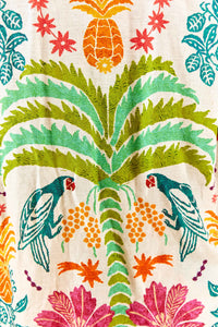 Kimono Fruits Queen en lin - Multicolore