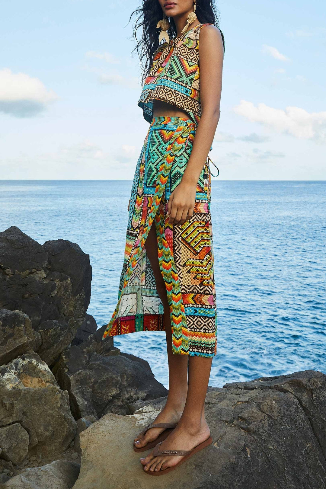Top court Banana Scarves en lin - Vert