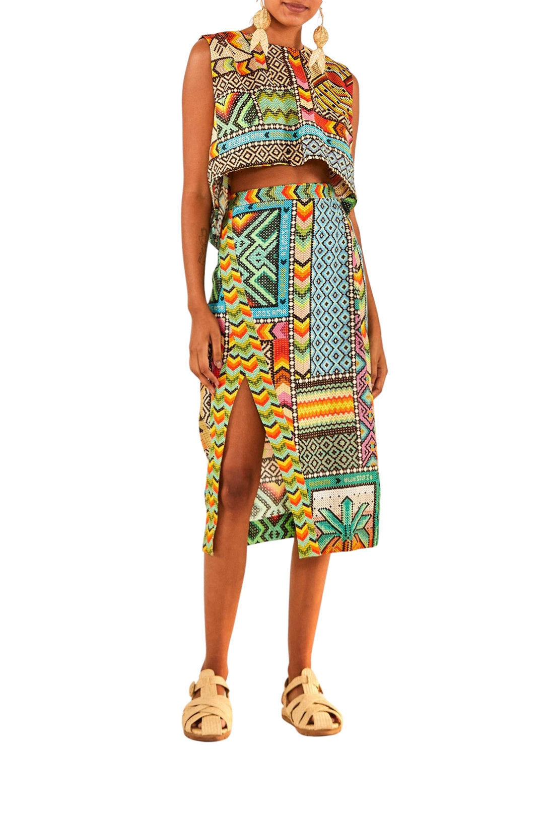 Top court Banana Scarves en lin - Vert