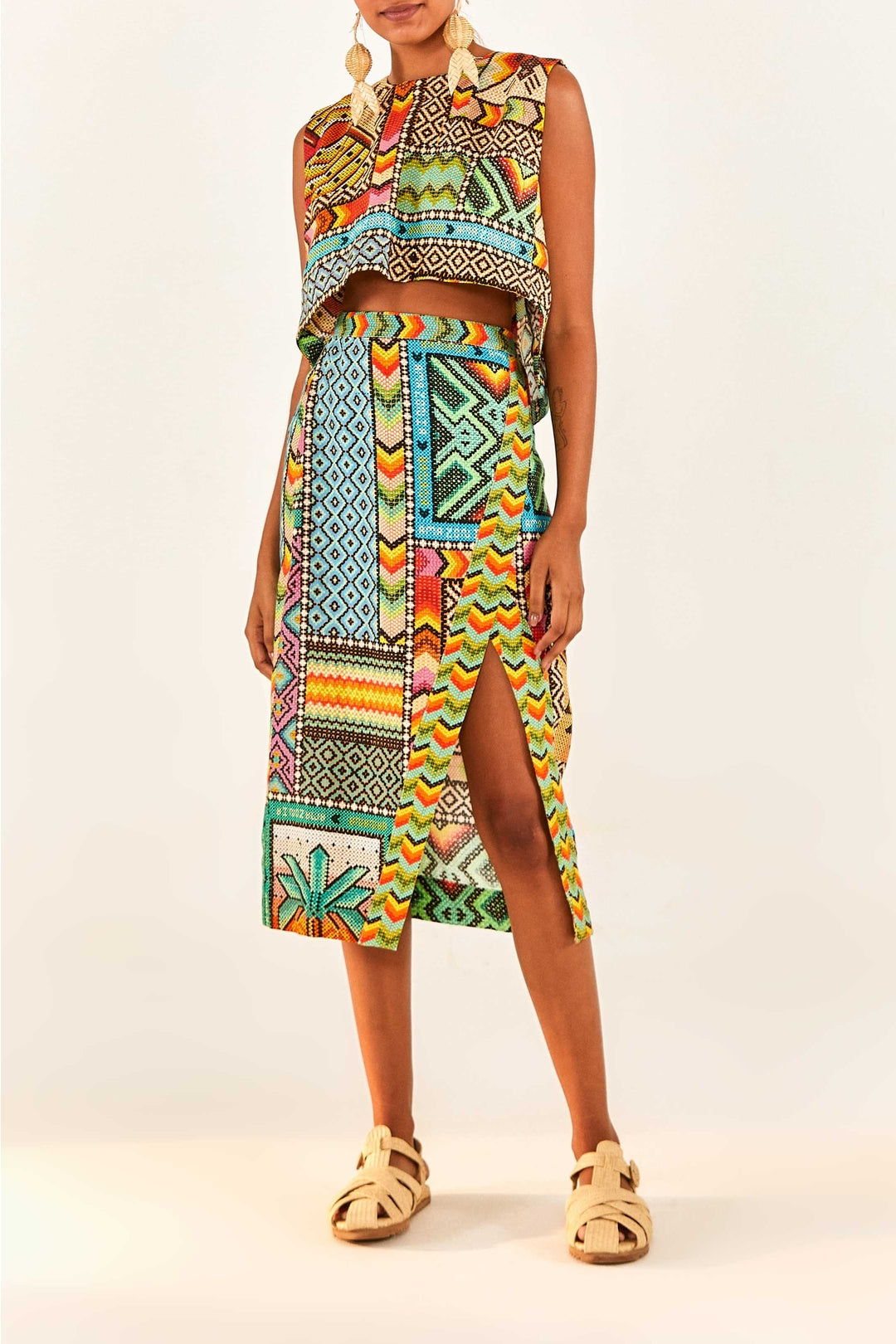 Top court Banana Scarves en lin - Vert