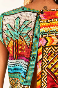 Top court Banana Scarves en lin - Vert