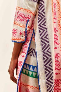 Chemise longue en jacquard Ananas en coton - Multicolor