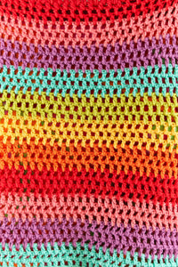 Pull à manches bouffantes en crochet - Multicolore