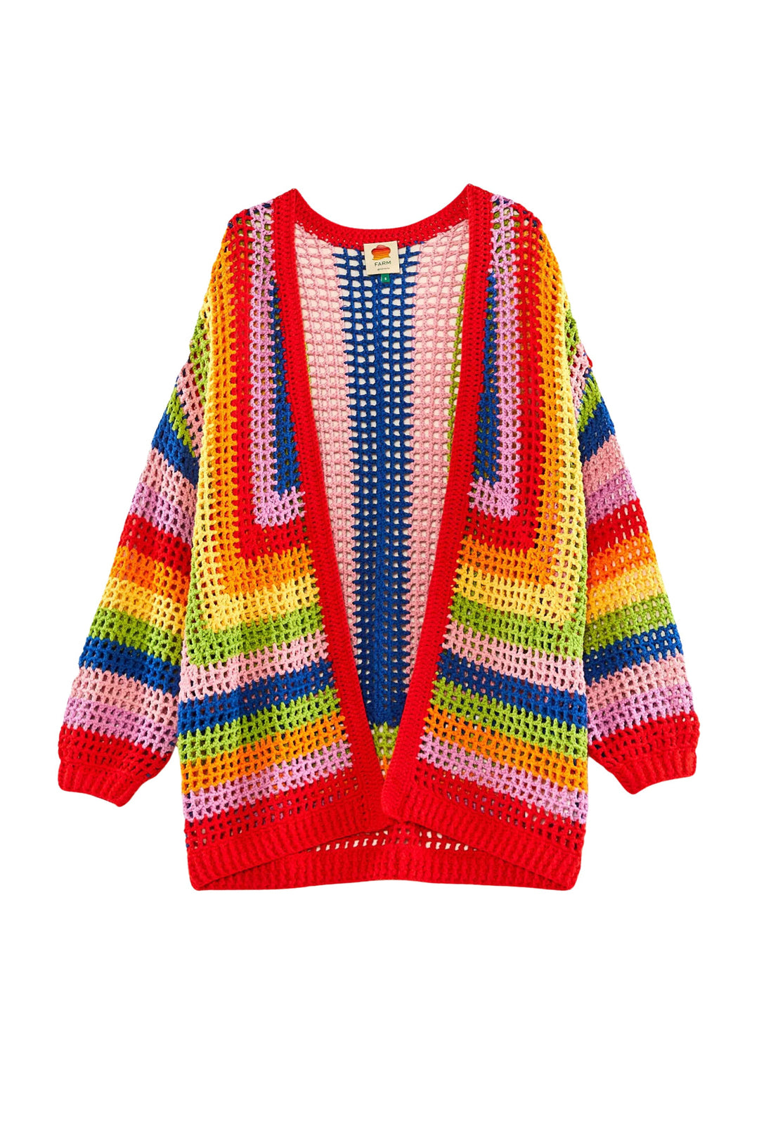 Cardigan en crochet en coton - Multicolore