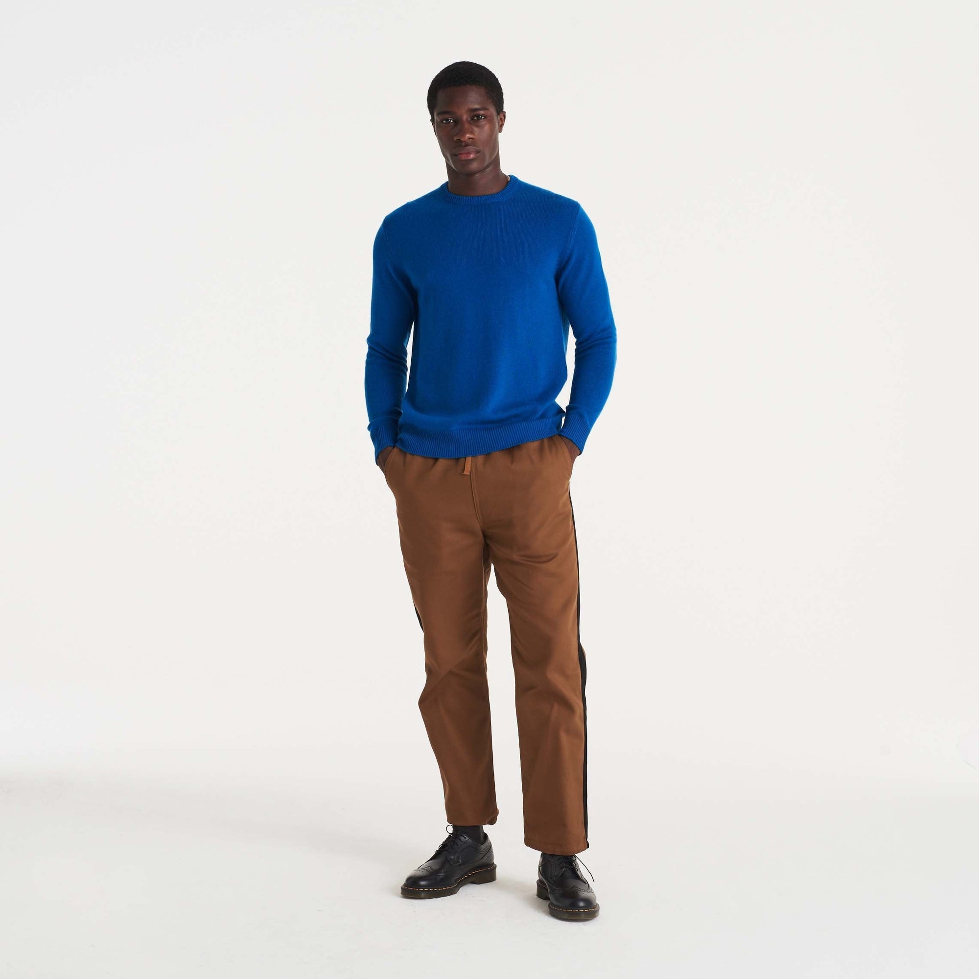 Pull à col rond Light en cachemire - English Blue