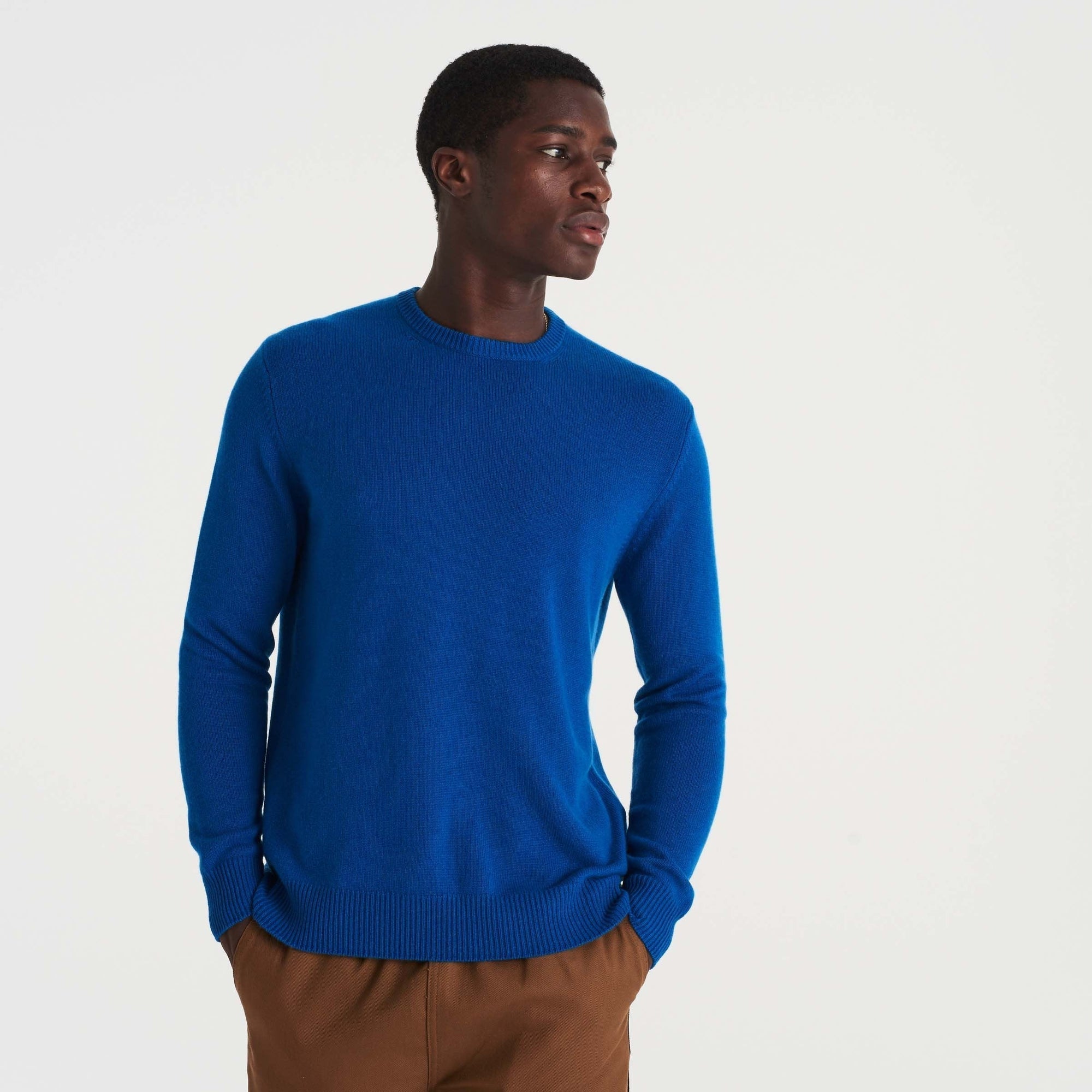 Pull à col rond Light en cachemire - English Blue