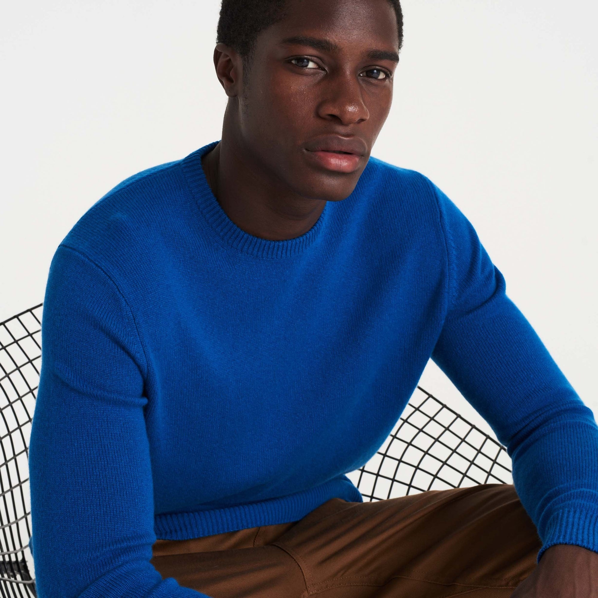Pull à col rond Light en cachemire - English Blue