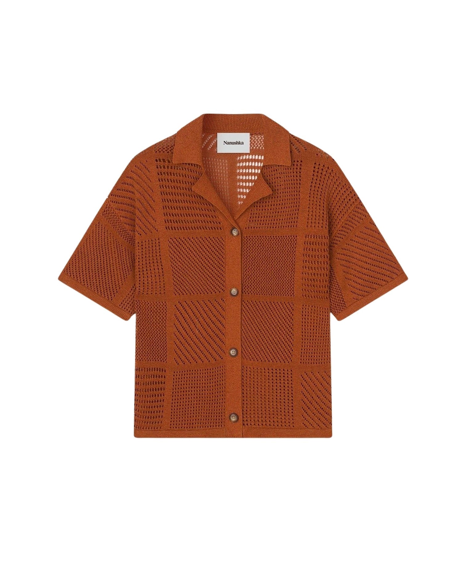 Chemise Talissa texturée en crochet de papier - Rust