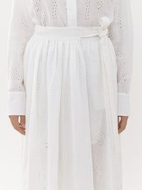 Jupe maxi portefeuille Paloma Chloé x Eres en lin - Iconic Milk