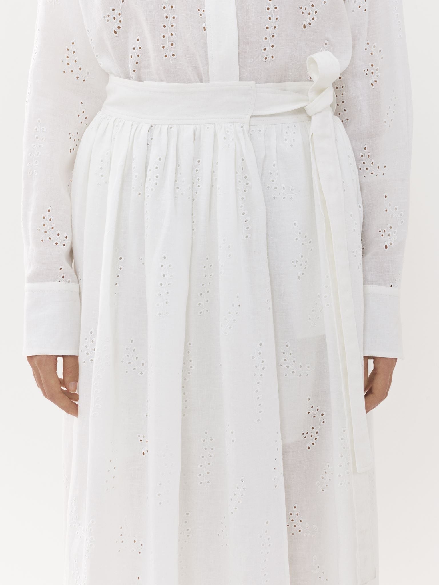 Jupe maxi portefeuille Paloma Chloé x Eres en lin - Iconic Milk