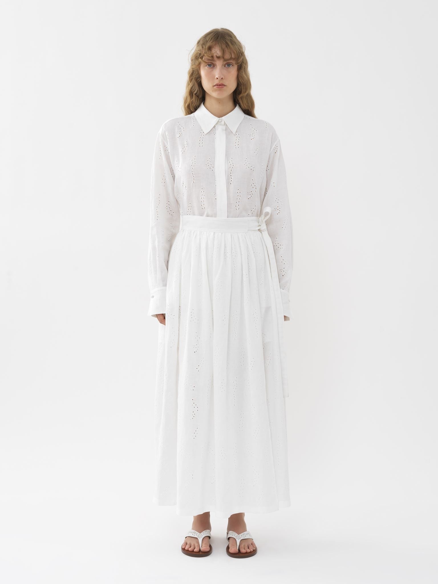 Jupe maxi portefeuille Paloma Chloé x Eres en lin - Iconic Milk