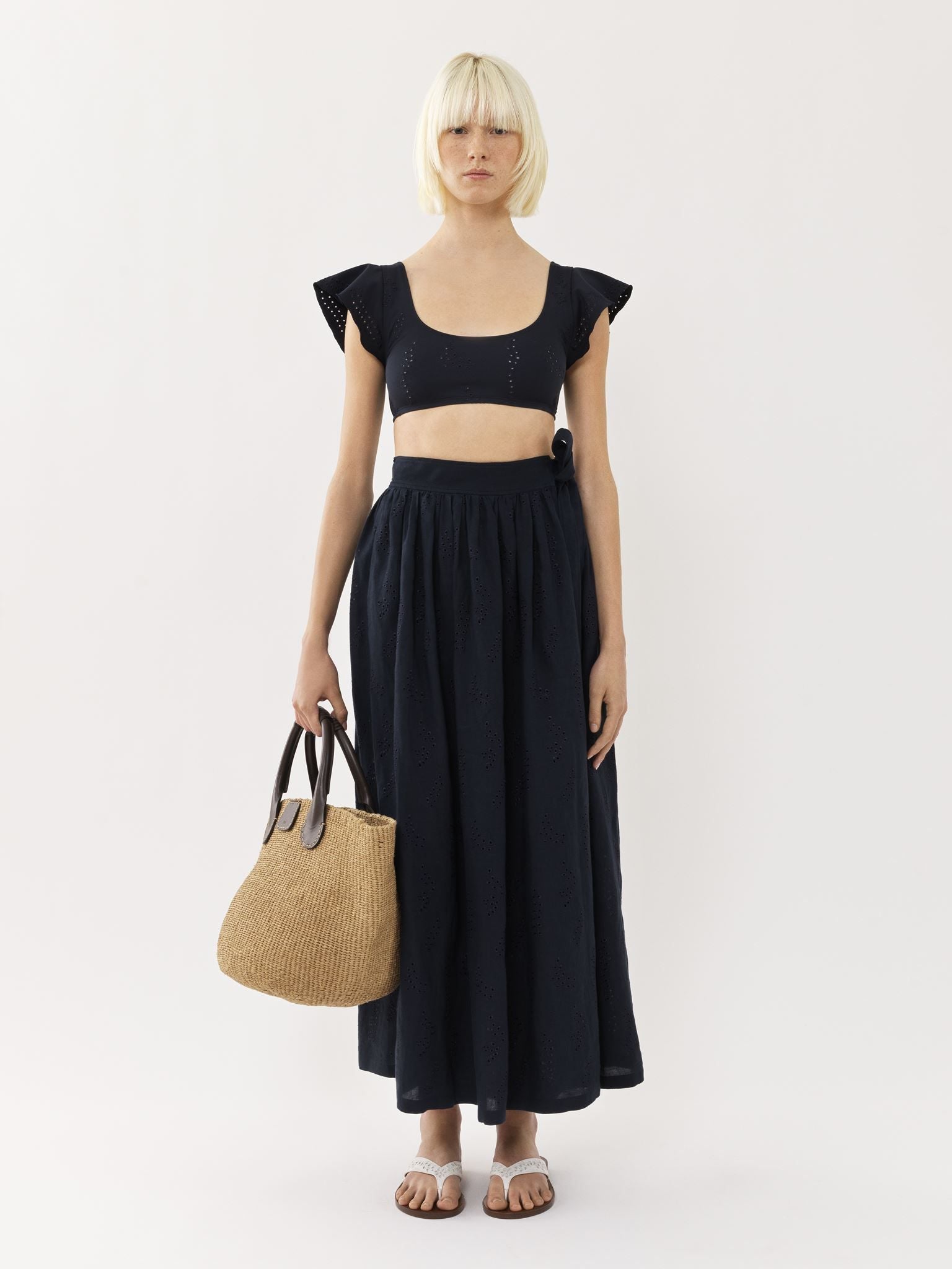 Jupe maxi portefeuille Paloma Chloé x Eres en lin - Summer Night