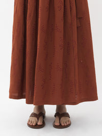 Jupe maxi portefeuille Paloma Chloé x Eres en lin - Red Ochre