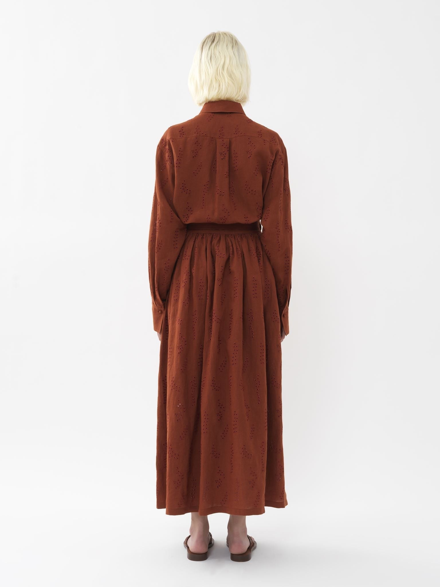 Jupe maxi portefeuille Paloma Chloé x Eres en lin - Red Ochre