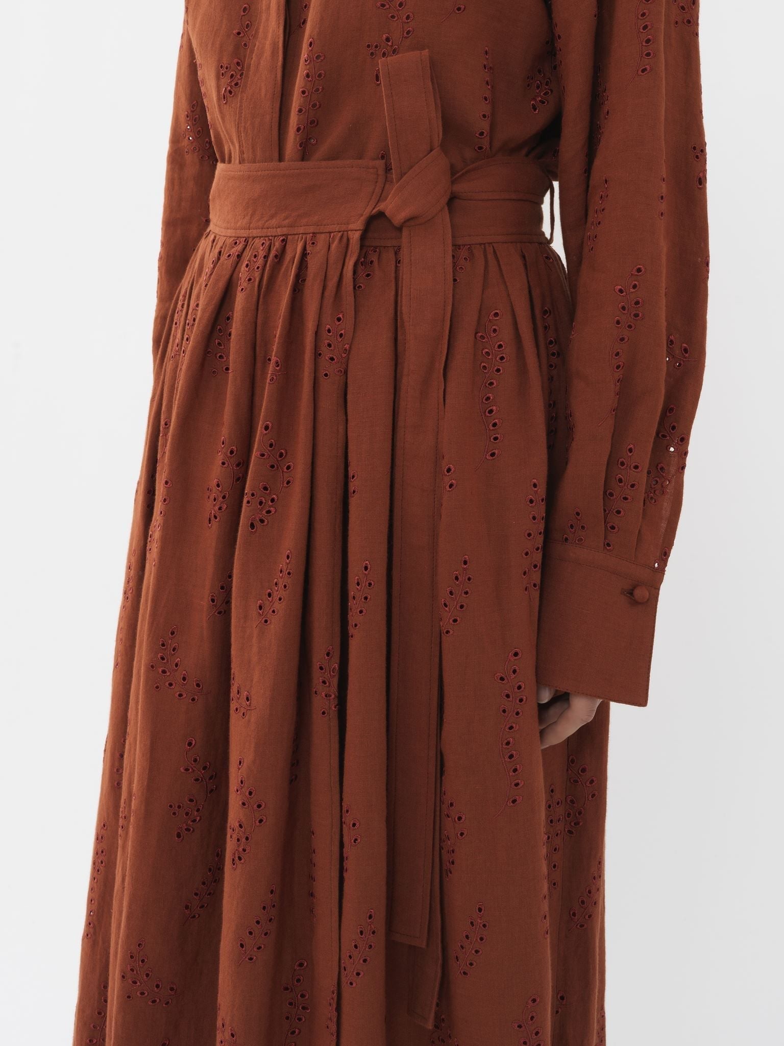 Jupe maxi portefeuille Paloma Chloé x Eres en lin - Red Ochre