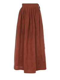 Jupe maxi portefeuille Paloma Chloé x Eres en lin - Red Ochre