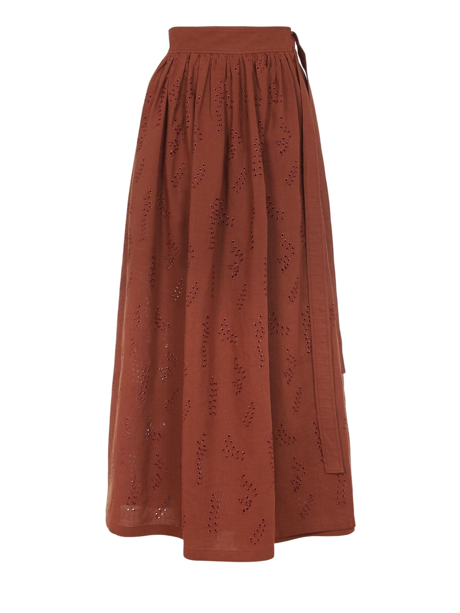 Jupe maxi portefeuille Paloma Chloé x Eres en lin - Red Ochre