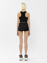 Shorty taille haute en laine - Noir