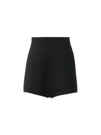Shorty taille haute en laine - Noir