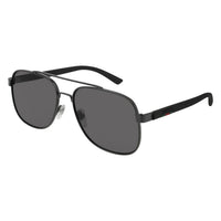 GG0422S Ruthenium metal Sunglasses - Shiny Ruthenium Black