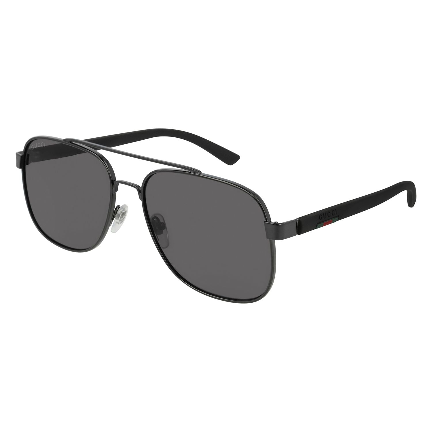 GG0422S Ruthenium metal Sunglasses - Shiny Ruthenium Black