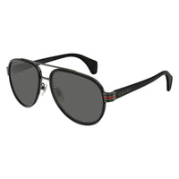 GG0447S Black recycled acetate Sunglasses - Shiny Solid Black