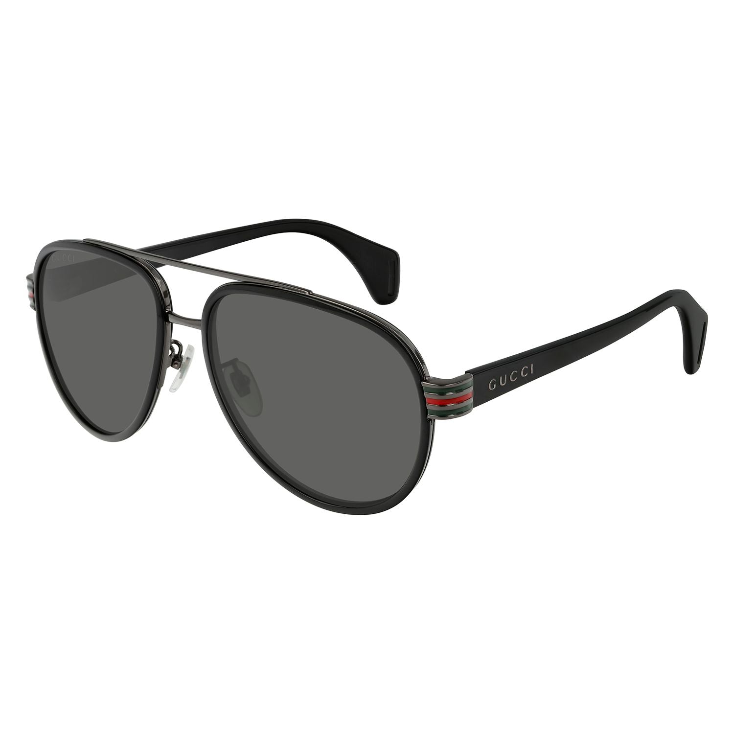 GG0447S Black recycled acetate Sunglasses - Shiny Solid Black