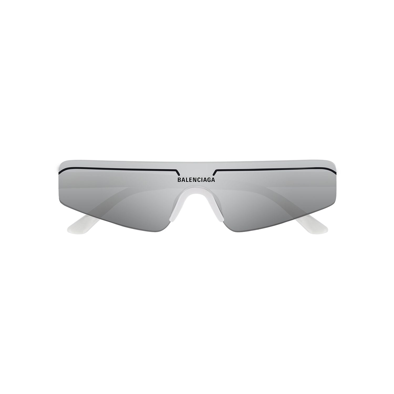 BB0003S White recycled acetate Sunglasses - Shiny Solid White