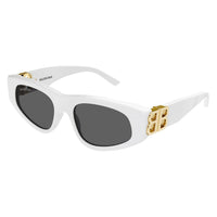 BB0095S White recycled acetate Sunglasses - Shiny Solid White
