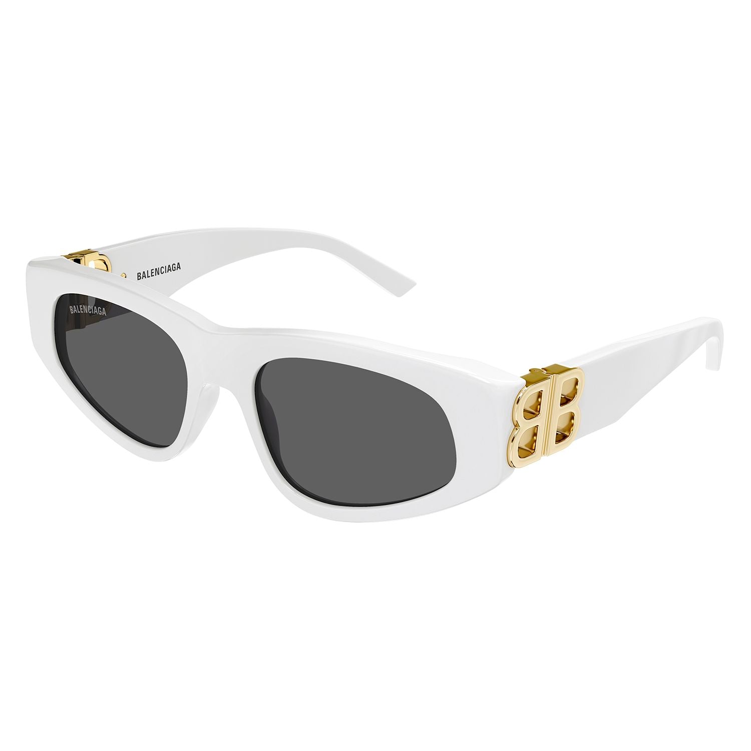 BB0095S White recycled acetate Sunglasses - Shiny Solid White