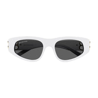 BB0095S White recycled acetate Sunglasses - Shiny Solid White